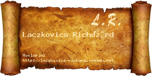 Laczkovics Richárd névjegykártya