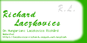 richard laczkovics business card