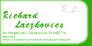 richard laczkovics business card